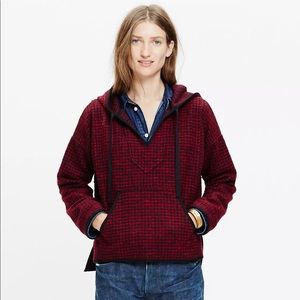 Madewell Brushed Houndstooth Hoodie, size Large, EUC, Great for the Holidays!